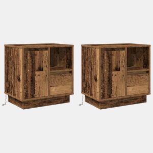 Lote de 2 Mesa De Cabeceira - Mesinha De Cabeceira Madeira Antiga 50 x 34.5 x 50 cm.