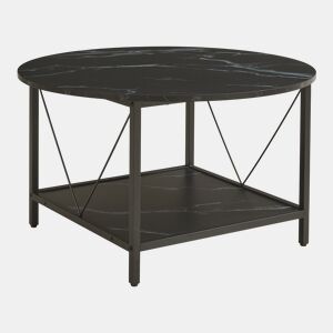 Mesa de centro redonda Filem 80x46 cm - Efeito mármore preto en.casa