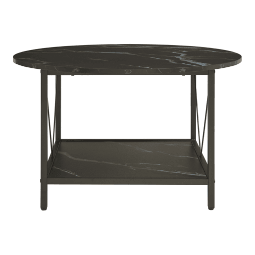 Mesa de centro redonda Filem 80x46 cm - Efeito mármore preto en.casa