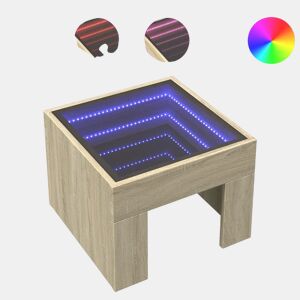 Mesa De Cabeceira - Mesinha De Cabeceira c LED Infinity 40x40x30 cm carvalho sonoma