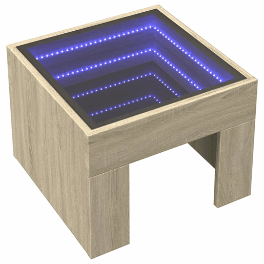 Mesa De Cabeceira - Mesinha De Cabeceira c LED Infinity 40x40x30 cm carvalho sonoma Mesa De Cabeceira - Mesinha De Cabeceira c LED Infinity 40x40x30 cm carvalho sonoma