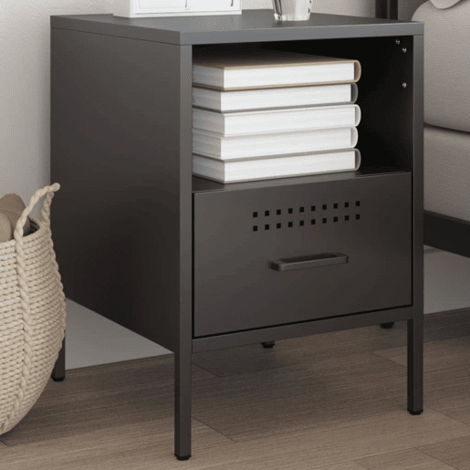 Mesa De Cabeceira - Mesinha De Cabeceira 36x39x50,5 cm aço preto