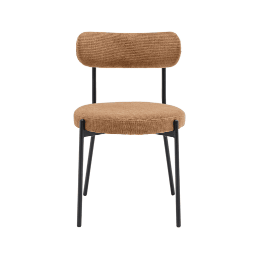 Cadeiras de metal e tecido, set de 2, Livia, Camel, 47x49x76.5 cm