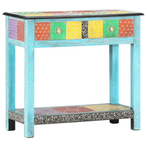 Mesa Consola - Mesa De Entrada pintada à mão 80x35x75 cm mangueira maciça