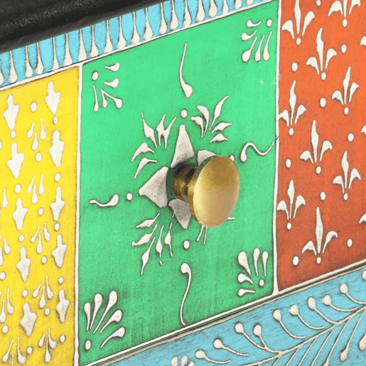 Mesa Consola - Mesa De Entrada pintada à mão 80x35x75 cm mangueira maciça