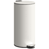 HOMCOM Balde do Lixo para Cozinha com Pedal 30L Cubo de Lixo Metálico com Tampa de Fecho Suave e Balde Removível para Quarto Escritório Estúdio e Sala 36x30x60,5 cm Creme
