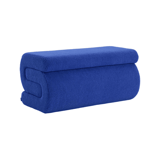 Banco design revestimento bouclé 1-2 lugares Azul - 92x50x45 cm