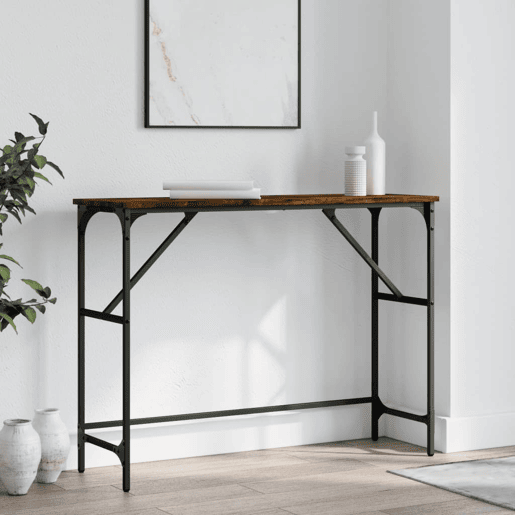 Mesa Consola - Mesa De Entrada 100x32x75 cm derivados de madeira carvalho fumado