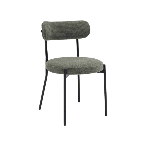 Cadeiras de metal e tecido, set de 2, Livia, Verde, 47x49x76.5 cm