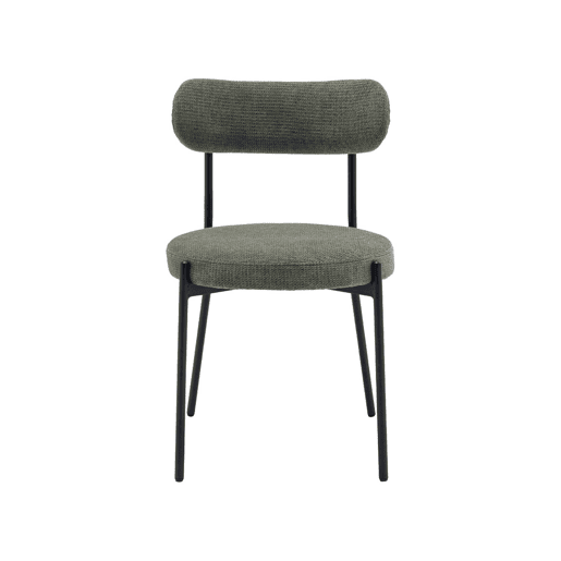Cadeiras de metal e tecido, set de 2, Livia, Verde, 47x49x76.5 cm