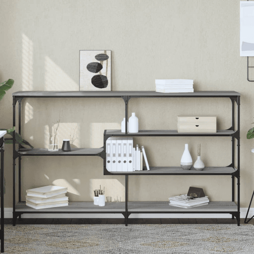 Mesa Consola - Mesa De Entrada 160x32x95 cm derivados de madeira cinzento sonoma