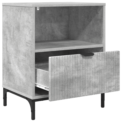 Lote de 2 Mesa De Cabeceira Mesinha De Cabeceira - Cinzento cimento 49 x 36 x 61 cm