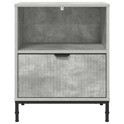 Lote de 2 Mesa De Cabeceira Mesinha De Cabeceira - Cinzento cimento 49 x 36 x 61 cm