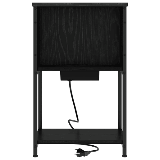 Lote de 2 Mesa De Cabeceira Mesinha De Cabeceira - Carvalho preto 38 x 31 x 61 cm