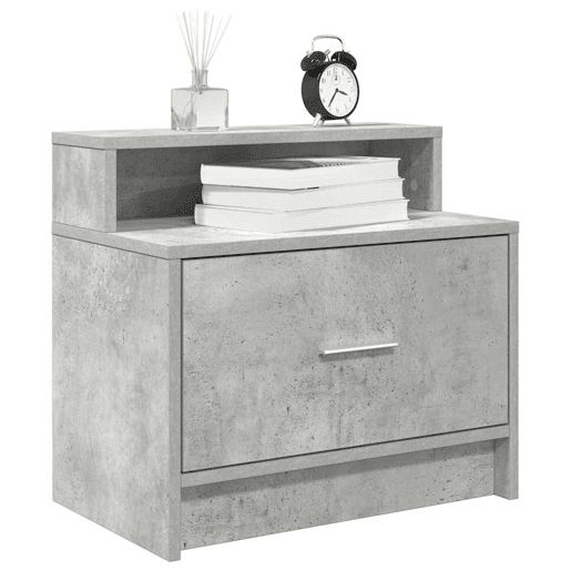 Mesa De Cabeceira - Mesinha De Cabeceira com gaveta 51x31x47 cm cinzento cimento