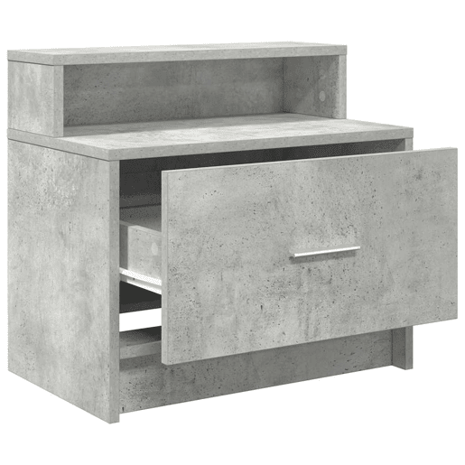 Mesa De Cabeceira - Mesinha De Cabeceira com gaveta 51x31x47 cm cinzento cimento