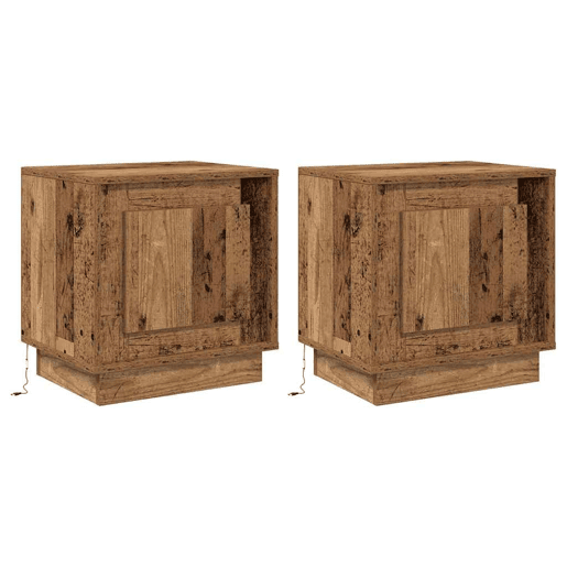 Lote de 2 Mesa De Cabeceira - Mesinha De Cabeceira Madeira antiga 44 x 34.5 x 45 cm