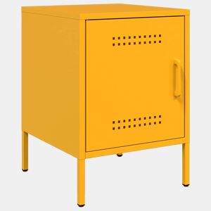 Mesa De Cabeceira - Mesinha De Cabeceira 36x39x50,5 cm aço amarelo mostarda