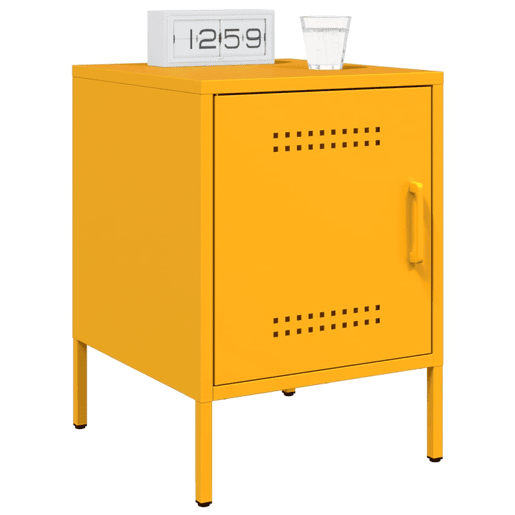 Mesa De Cabeceira - Mesinha De Cabeceira 36x39x50,5 cm aço amarelo mostarda