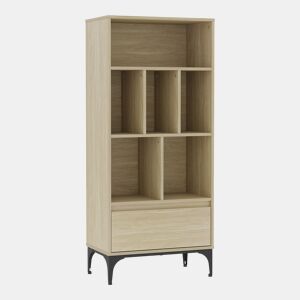 Estante Kistiandi 6 compartimentos abertos 137x60x35 cm - Efeito carvalho claro en.casa