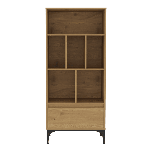 Estante Kistiandi 6 compartimentos abertos 137x60x35 cm - Efeito carvalho escuro en.casa