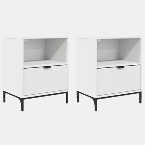 Lote de 2 Mesa De Cabeceira Mesinha De Cabeceira - com gaveta Branco 49 x 36 x 61 cm