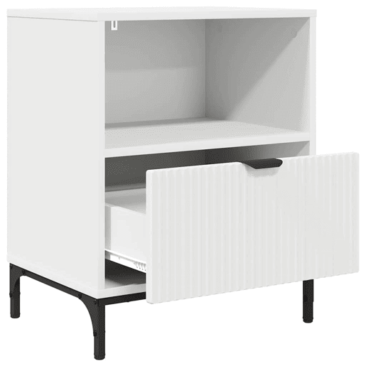 Lote de 2 Mesa De Cabeceira Mesinha De Cabeceira - com gaveta Branco 49 x 36 x 61 cm