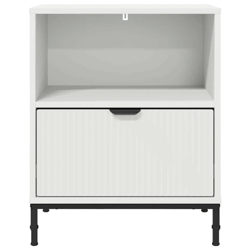 Lote de 2 Mesa De Cabeceira Mesinha De Cabeceira - com gaveta Branco 49 x 36 x 61 cm