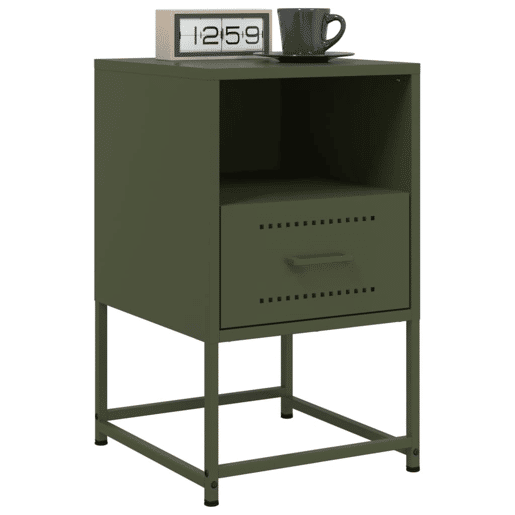 Mesa De Cabeceira - Mesinha De Cabeceira 36x39x60,5 cm aço verde azeitona