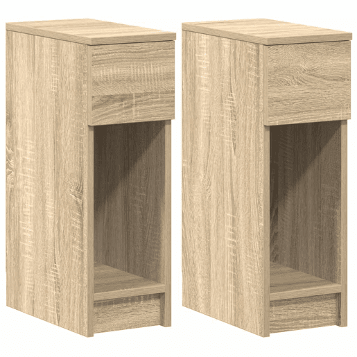 Lote de 2 Mesa De Cabeceira - Mesinha De Cabeceira com gaveta 20x36x60 cm carvalho sonoma