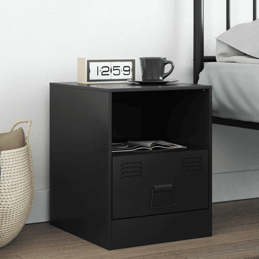 Mesa De Cabeceira - Mesinha De Cabeceira 34,5x39x44 cm aço preto