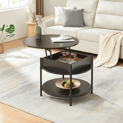Mesa de centro Kandas com tampo elevável 70x49 cm - Preto en.casa