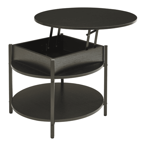Mesa de centro Kandas com tampo elevável 70x49 cm - Preto en.casa