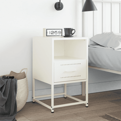 Mesa De Cabeceira - Mesinha De Cabeceira 36x39x60,5 cm aço branco