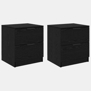 Lote de 2 Mesa De Cabeceira - Mesinha De Cabeceira Carvalho preto 45 x 39 x 50 cm