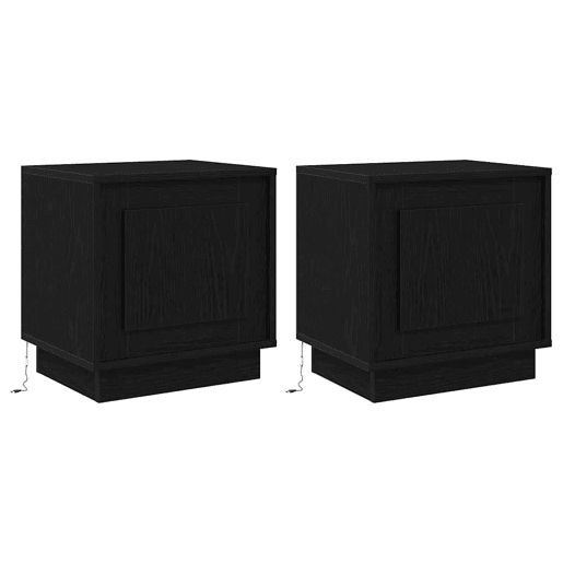 Lote de 2 Mesa De Cabeceira - Mesinha De Cabeceira Preto 44 x 34.5 x 45 cm