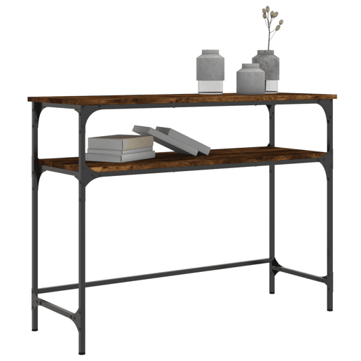 Mesa Consola - Mesa De Entrada 100x35,5x75cm derivados de madeira carvalho fumado