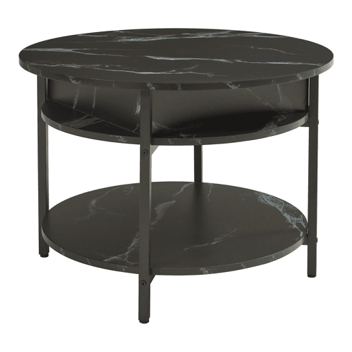 Mesa de centro Kandas com tampo elevável 70x49 cm - Efeito mármore preto en.casa