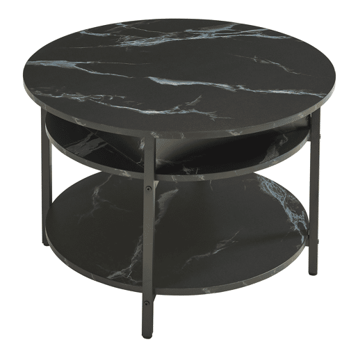 Mesa de centro Kandas com tampo elevável 70x49 cm - Efeito mármore preto en.casa