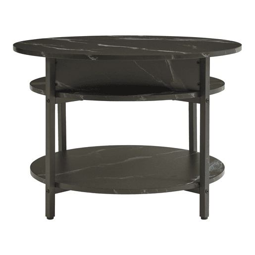 Mesa de centro Kandas com tampo elevável 70x49 cm - Efeito mármore preto en.casa