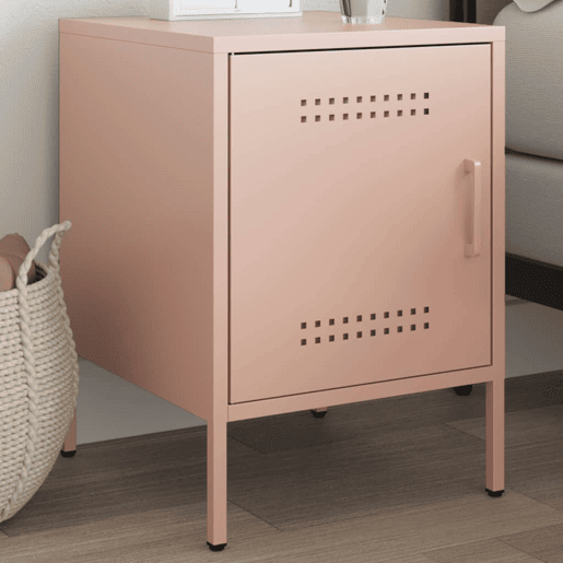 Mesa De Cabeceira - Mesinha De Cabeceira 36x39x50,5 cm aço rosa