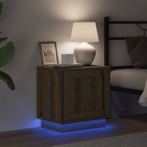 Lote de 2 Mesa De Cabeceira - Mesinha De Cabeceira carvalho artisiano 44 x 34.5 x 45 cm