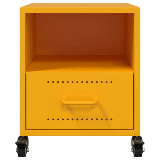 Mesa De Cabeceira - Mesinha De Cabeceira 36x39x43,5 cm aço amarelo mostarda