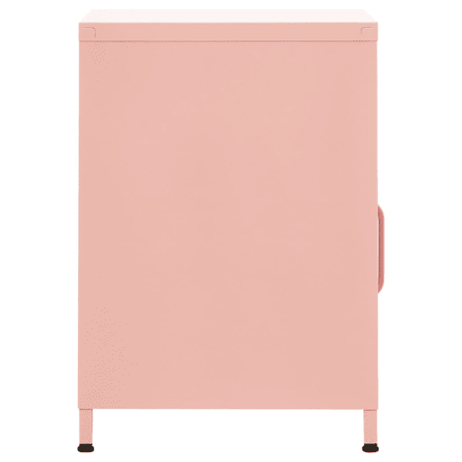 Mesa De Cabeceira - Mesinha De Cabeceira 35x35x51 cm aço rosa