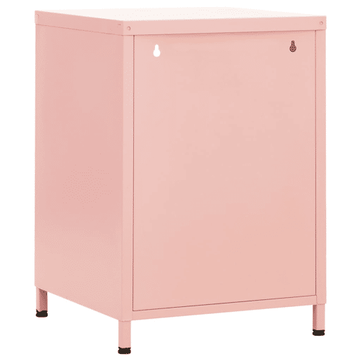 Mesa De Cabeceira - Mesinha De Cabeceira 35x35x51 cm aço rosa