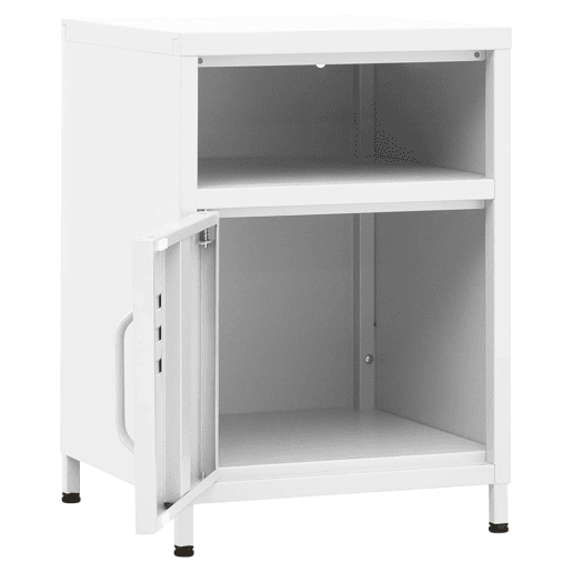 Mesa De Cabeceira - Mesinha De Cabeceira 35x35x51 cm aço branco