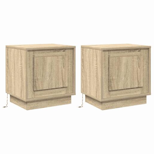 Lote de 2 Mesa De Cabeceira - Mesinha De Cabeceira Carvalho sonoma 44 x 34.5 x 45 cm