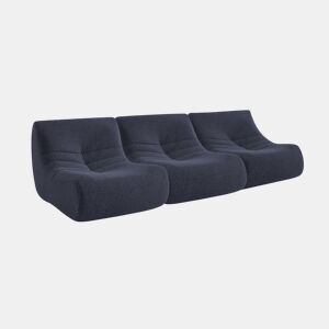 Sofá modular em tecido efeito alpaca de 3 lugares, Sokol alpaca, Azul escuro, 105x91x72 cm