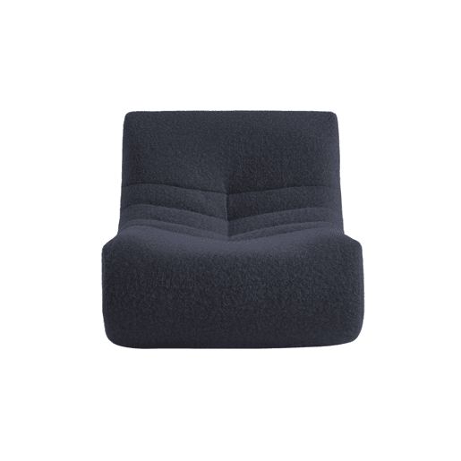 Sofá modular em tecido efeito alpaca de 3 lugares, Sokol alpaca, Azul escuro, 105x91x72 cm