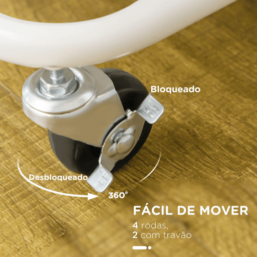 HOMCOM Carrinho de Cozinha de Aço Carrinho de Armazenamento com 4 Ganchos 3 Cestas Removíveis 3 Caixas Suspensas e Travões para Casa de Banho Sala de Estar Dormitório 42x38x86,5 cm Branco